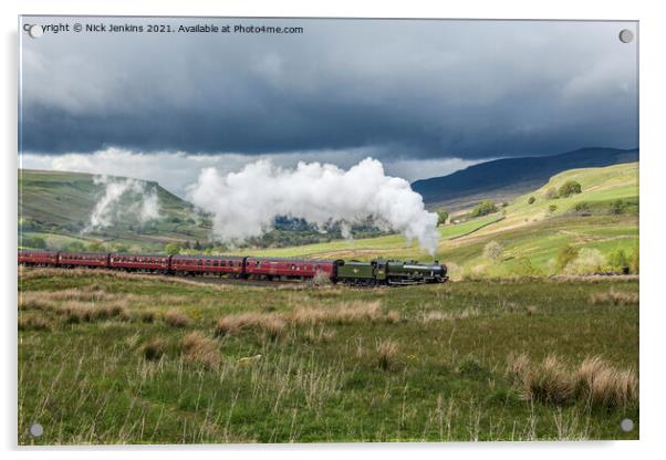 The Dalesman Steam Locomotive Yorkshire Dales  Acrylic by Nick Jenkins