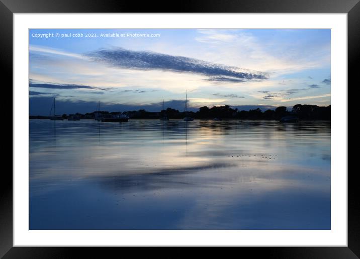 Still waters. Framed Mounted Print by paul cobb