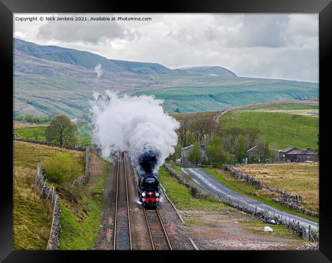 The Broughton Steam Locomotive Aisgill Yorkshire Dales  Framed Print by Nick Jenkins