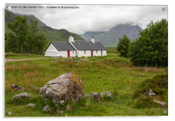 Black Rock Cottage  - Glencoe Scotland  Acrylic by Iain Gordon