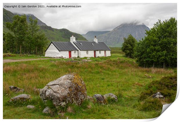 Black Rock Cottage  - Glencoe Scotland  Print by Iain Gordon