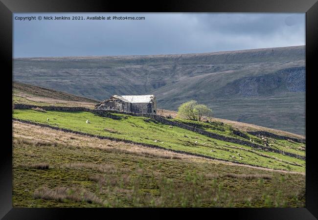 Derelict Barn above Aisgill Yorkshire Dales Cumbri Framed Print by Nick Jenkins