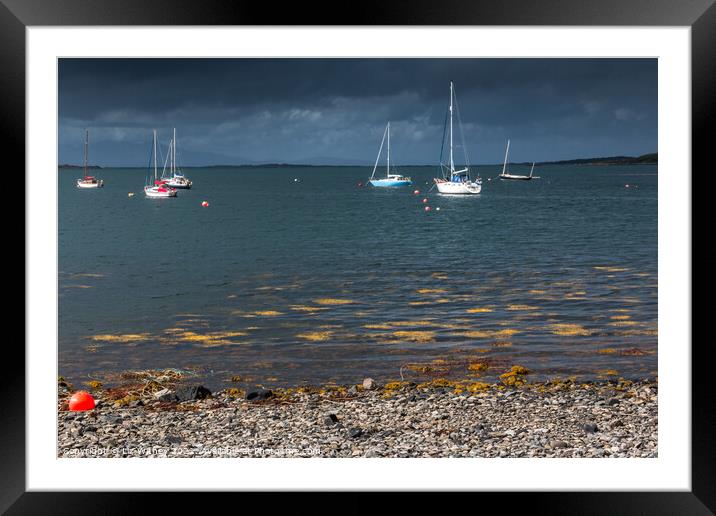 Boats, Loch nan Ceall, Arasaig Framed Mounted Print by Liz Withey