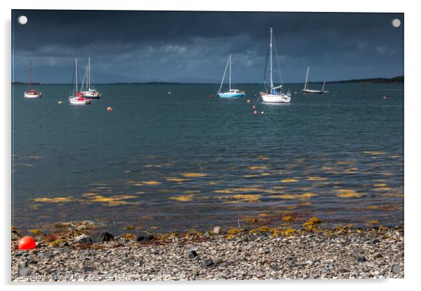 Boats, Loch nan Ceall, Arasaig Acrylic by Liz Withey