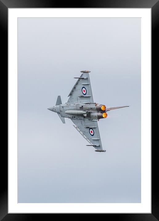 RAF Typhoon accelerates into a tight turn Framed Mounted Print by Jason Wells
