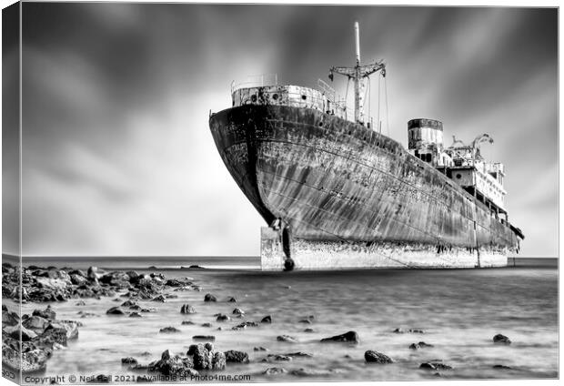 Temple Hall Shipwreck at Algeciras Canvas Print by Neil Hall