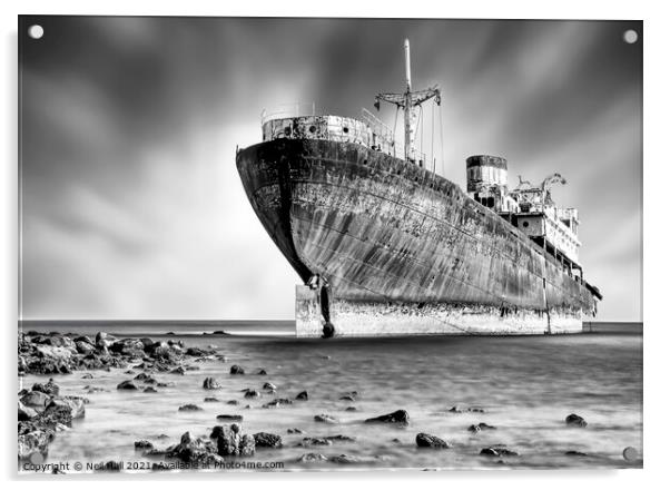 Temple Hall Shipwreck at Algeciras Acrylic by Neil Hall