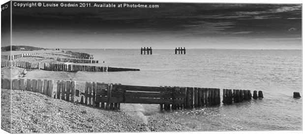 D Day Remnants B&W Canvas Print by Louise Godwin