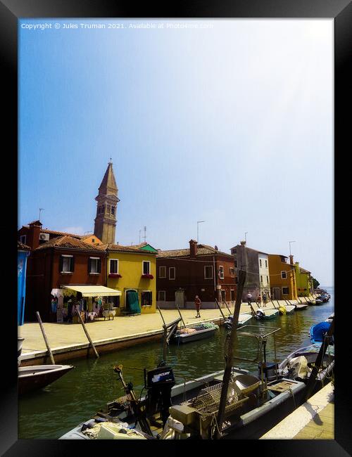 Burano Canal #1 Framed Print by Jules D Truman