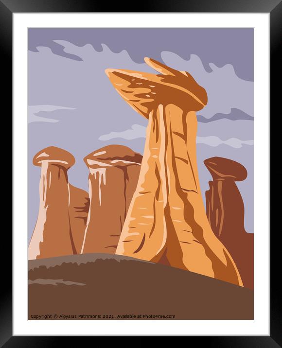 Ah-Shi-Sle-Pah Wilderness in San Juan County New Mexico WPA Poster Art Color Framed Mounted Print by Aloysius Patrimonio