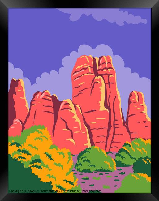 Canyonlands National Park in Moab Utah Utah United States WPA Poster Art Color Framed Print by Aloysius Patrimonio