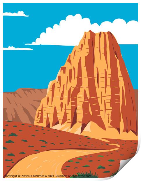 Cathedral Valley Loop in Capitol Reef National Park South-Central Utah United States WPA Poster Art Color Print by Aloysius Patrimonio
