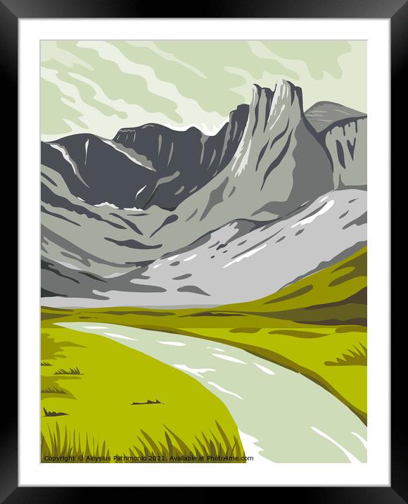 Gates of the Arctic National Park and Preserve Oolah Valley in Alaska United States WPA Poster Art Color Framed Mounted Print by Aloysius Patrimonio