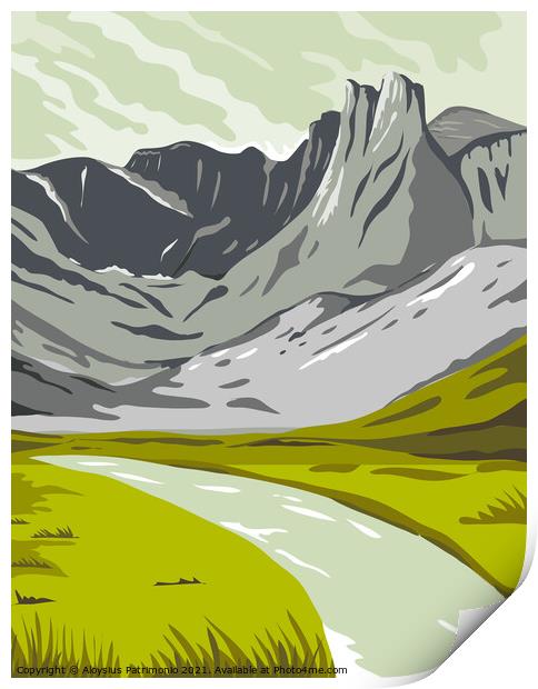 Gates of the Arctic National Park and Preserve Oolah Valley in Alaska United States WPA Poster Art Color Print by Aloysius Patrimonio