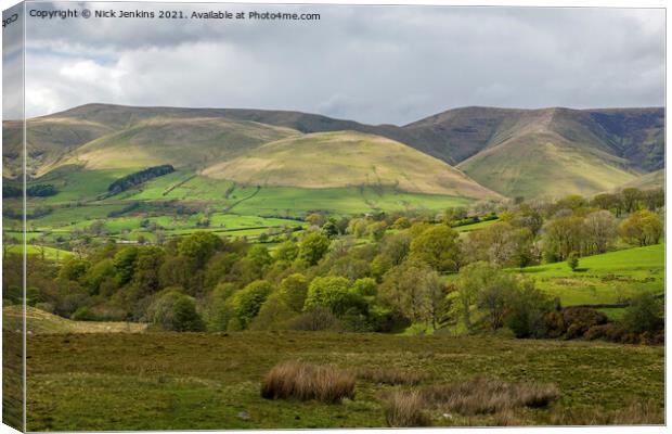 The Howgill Fells in Cumbria  Canvas Print by Nick Jenkins