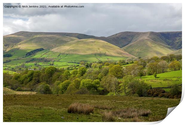The Howgill Fells in Cumbria  Print by Nick Jenkins
