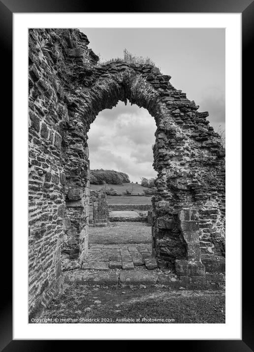 sawley Abbey Archway Ruins Framed Mounted Print by Heather Sheldrick