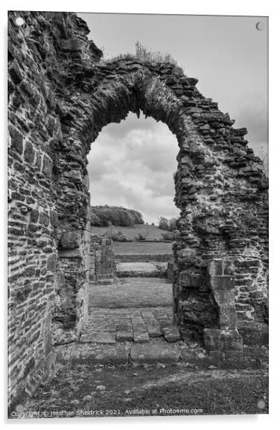 sawley Abbey Archway Ruins Acrylic by Heather Sheldrick