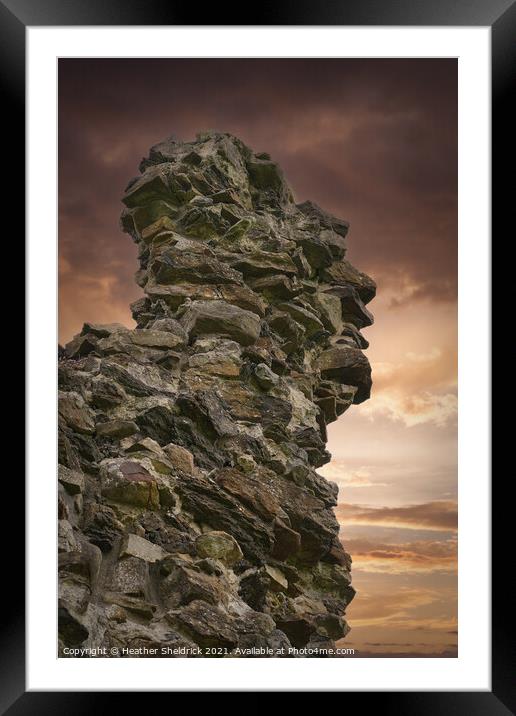 Sawley Abbey Ruins at Sunset Framed Mounted Print by Heather Sheldrick
