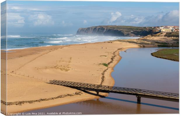 Foz do Sizandro beach in Torres Vedras, Portugal Canvas Print by Luis Pina