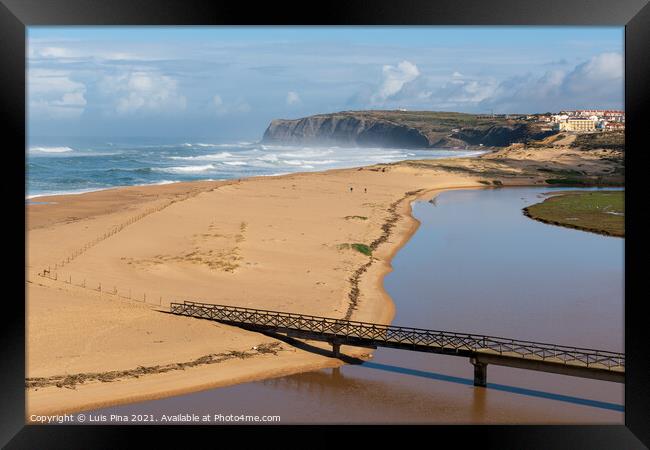 Foz do Sizandro beach in Torres Vedras, Portugal Framed Print by Luis Pina