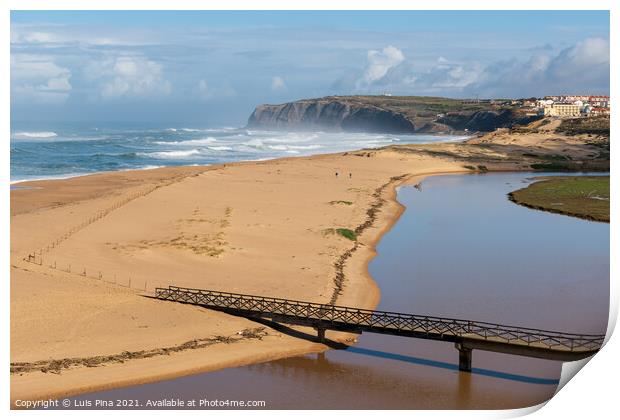 Foz do Sizandro beach in Torres Vedras, Portugal Print by Luis Pina