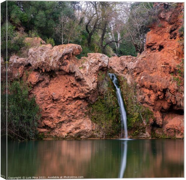 Pego do Inferno waterfall in Tavira Algarve, Portugal Canvas Print by Luis Pina