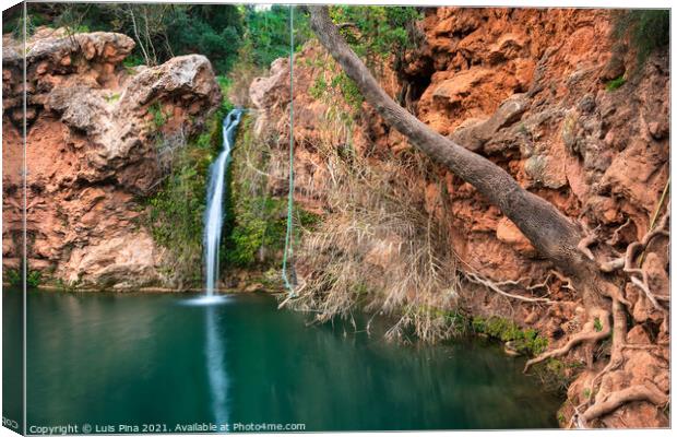 Pego do Inferno waterfall in Tavira Algarve, Portugal Canvas Print by Luis Pina
