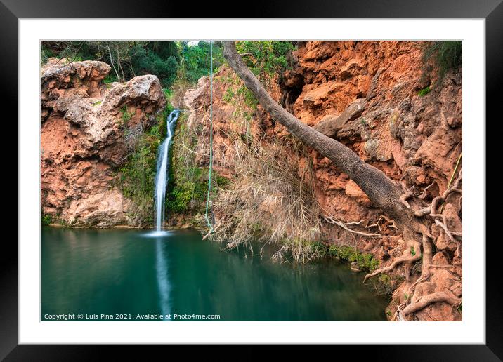 Pego do Inferno waterfall in Tavira Algarve, Portugal Framed Mounted Print by Luis Pina