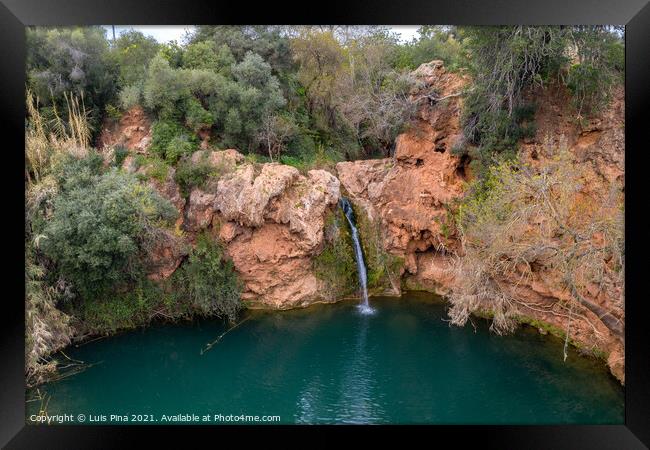 Pego do Inferno waterfall in Tavira Algarve, Portugal Framed Print by Luis Pina