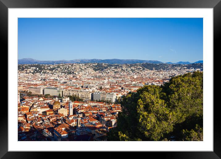 City of Nice Cityscape Framed Mounted Print by Artur Bogacki