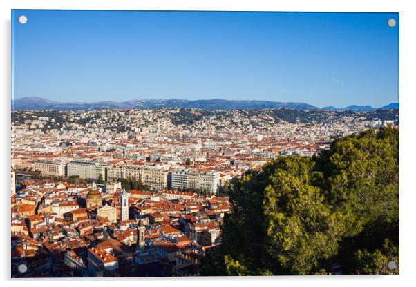 City of Nice Cityscape Acrylic by Artur Bogacki