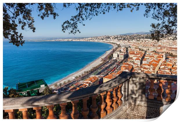 View Over Nice City In France Print by Artur Bogacki