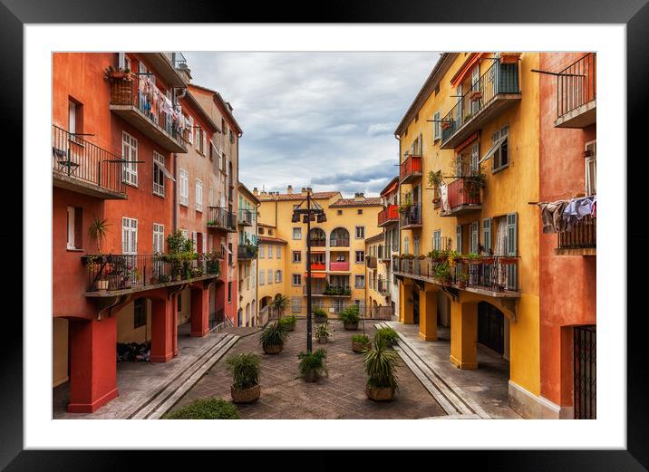 Old Town Houses in Nice City in France Framed Mounted Print by Artur Bogacki