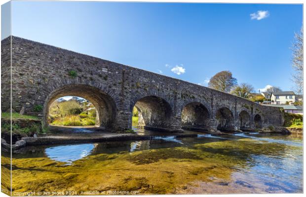 Withypool Bridge over the River Barle Canvas Print by Jim Monk