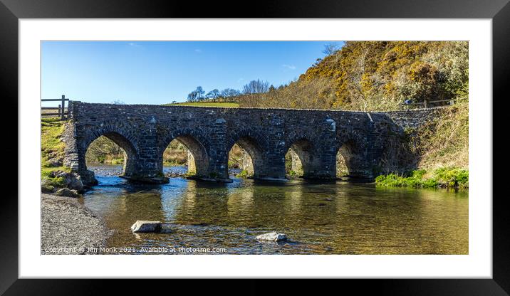 Landacre Bridge, Exmoor Framed Mounted Print by Jim Monk