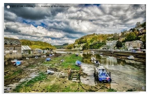 Looe Estuary - Waiting for the Tide Acrylic by Lee Kershaw