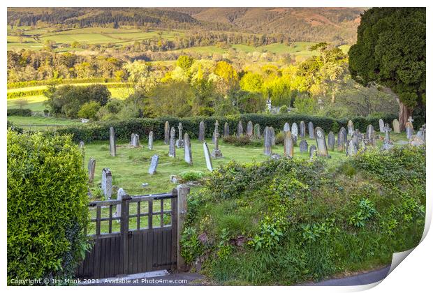  Church of All Saints Graveyard, Selworthy Print by Jim Monk