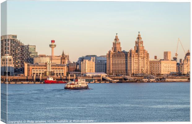 Ferry Crossing the Mersey Canvas Print by Philip Brookes