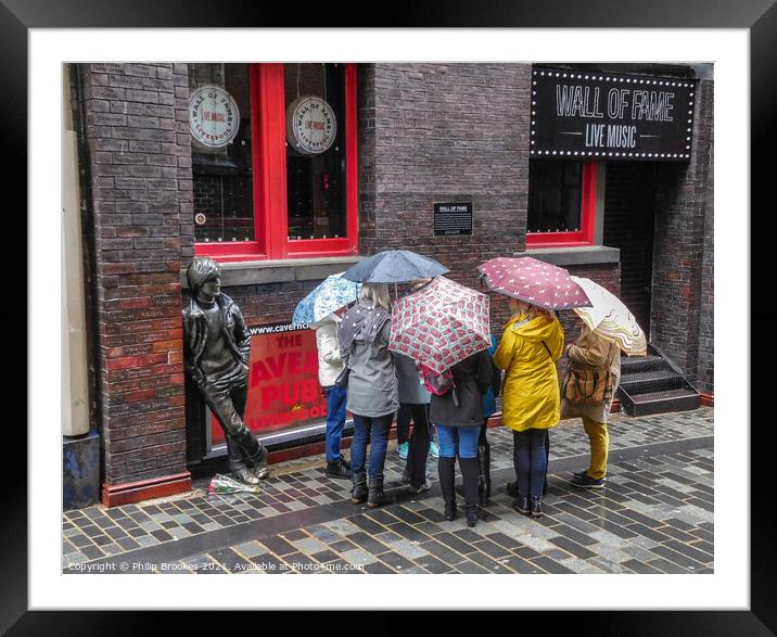 Umbrella Group at the Cavern Club Framed Mounted Print by Philip Brookes