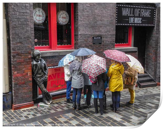 Umbrella Group at the Cavern Club Print by Philip Brookes