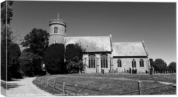 St Mary's church, weeting.  Canvas Print by Anthony Byrne