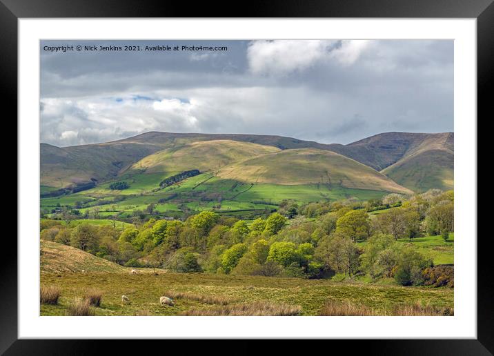 View of part of the Howgill Fells Cumbria  Framed Mounted Print by Nick Jenkins