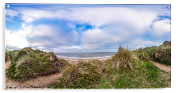 360 degree panorama of Cart Gap Beach on the Norfolk Coast Acrylic by Chris Yaxley