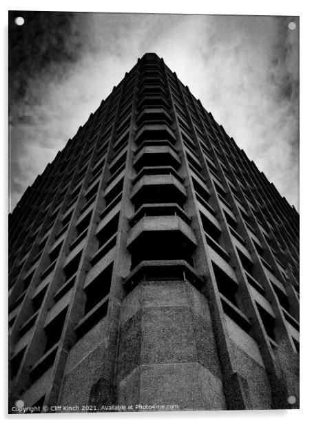 Brutalism - Coventry City Centre Acrylic by Cliff Kinch