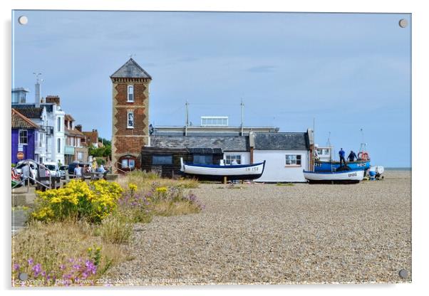 Aldeburgh Beach South Lookout Suffolk Acrylic by Diana Mower