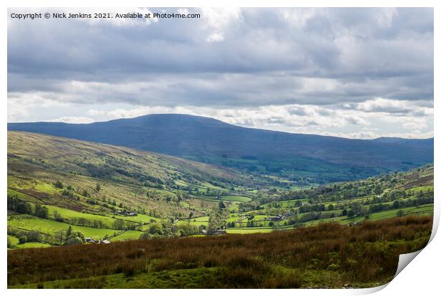 View down Dentdale from Dent Station Print by Nick Jenkins