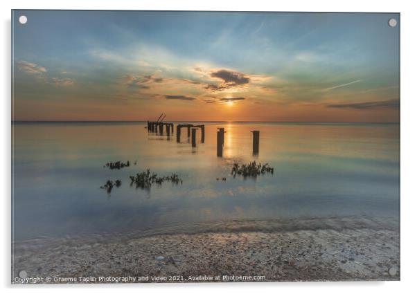 Sunset over The Wash, Norfolk coast Acrylic by Graeme Taplin Landscape Photography