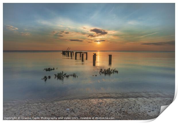 Sunset over The Wash, Norfolk coast Print by Graeme Taplin Landscape Photography