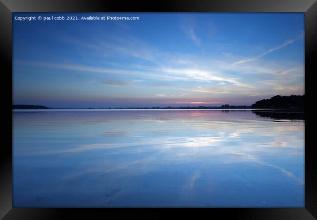 Blue reflection.  Framed Print by paul cobb